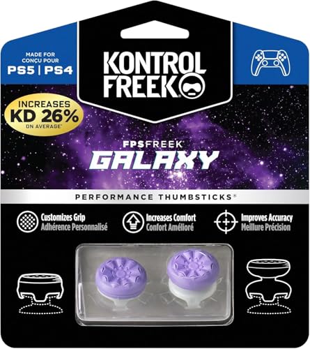 KontrolFreek FPS Freek Galaxy Lila für Playstation 4 (PS4) und Playstation 5 (PS5) - Performance Thumbsticks - 1 x Hoch, 1 x Mittel - Lila von KontrolFreek