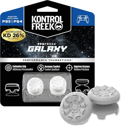 KontrolFreek FPS Freek Galaxy Weiß für PlayStation 4 (PS4) und PlayStation 5 (PS5) | Performance Thumbsticks | 1 x Hoch, 1 x Mittel | Weiß von KontrolFreek