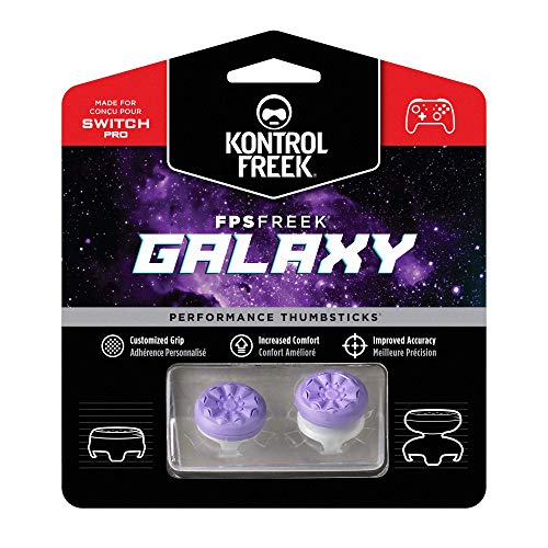 KontrolFreek FPS Freek Galaxy for Nintendo Switch Pro Controller | Performance Thumbsticks | 1 Mid-Rise, 1 High-Rise Concave | Purple von KontrolFreek