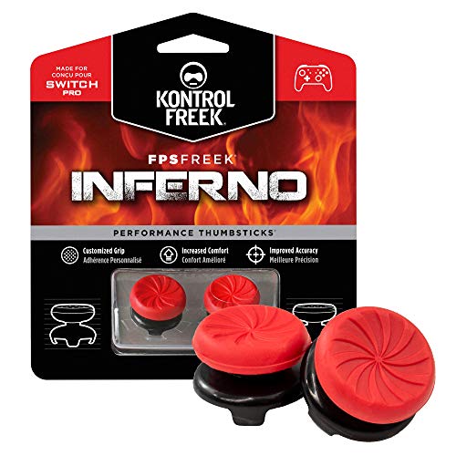 KontrolFreek FPS Freek Inferno für Nintendo Switch Pro Controller | Performance Thumbsticks | 2 x Hoch Konkav | Rot von KontrolFreek