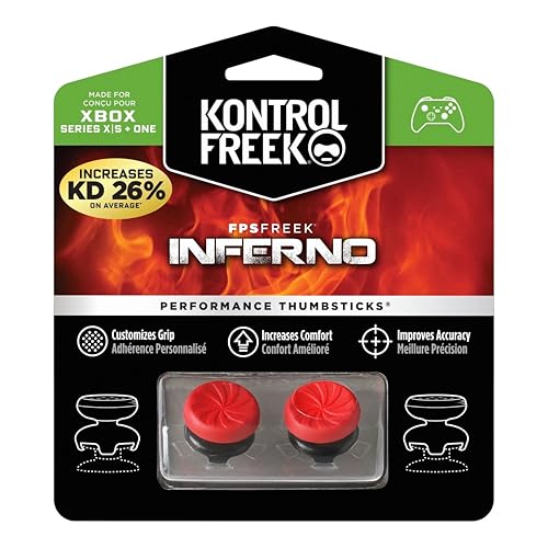 KontrolFreek FPS Freek Inferno für Xbox One und Xbox Series X Controller - Performance Thumbsticks - 2 High-Rise Concave - Rot von KontrolFreek