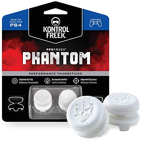 KontrolFreek FPS Freek Phantom für PlayStation 4 (PS4) und PlayStation 5 (PS5) | Performance Thumbsticks | 2 x Hoch Konkav | Weiß von KontrolFreek