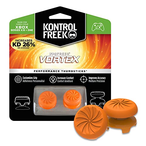 KontrolFreek FPS Freek Vortex für Xbox One und Xbox Series X Controller | Performance Thumbsticks | 1 x Hoch Konvex, 1 x Mittel Konkav | Orange von KontrolFreek