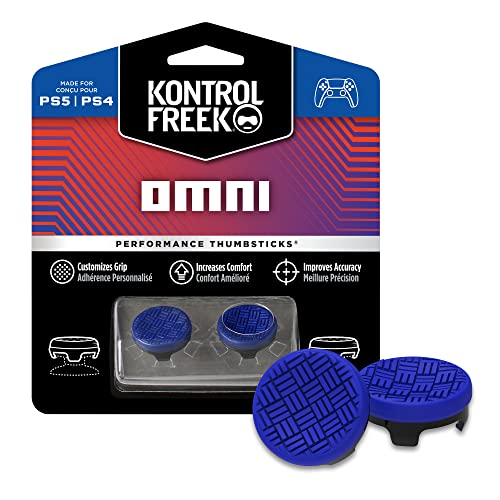 KontrolFreek Omni für PlayStation 4 (PS4) und PlayStation 5 (PS5) | Performance Thumbsticks | 2 x Kurz Konkav | Blau von KontrolFreek