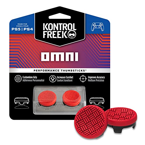 KontrolFreek Omni für PlayStation 4 (PS4) und PlayStation 5 (PS5) | 2 Performance Thumbsticks | 2 Low-Rise Concave | Rot von KontrolFreek