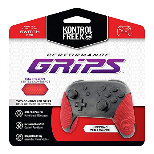 KontrolFreek Performance Grips | Performance-Griffe für Nintendo Switch Pro Controller | Inferno Rot von KontrolFreek