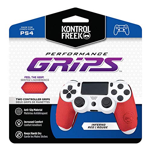 KontrolFreek Performance Grips | Performance-Griffe für PlayStation 4 (PS4) Controller | Inferno Rot von KontrolFreek