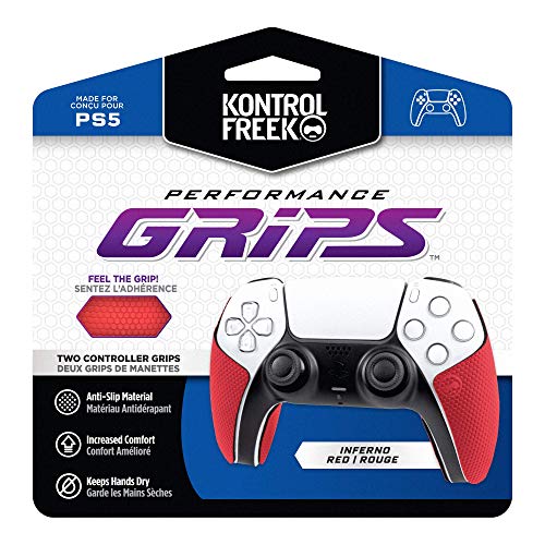 KontrolFreek Performance Grips | Performance-Griffe für PlayStation 5 (PS5) Controller | Inferno Rot von KontrolFreek