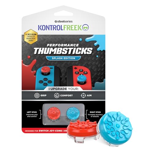 KontrolFreek Splash Performance Thumbsticks für Nintendo Switch Joy-Con-Controller | konkav | Blau/Rot KontrolFreek Splash Performance Thumbsticks für Nintendo Switch Joy-Con-Controller | konkav | Blau/Rot von KontrolFreek