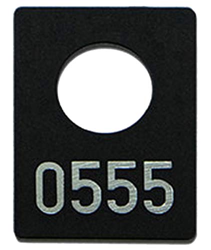 1000 Garderobenmarken Kunststoff, Plastik mit Ziffernprägung # 0001-1000, Farbe wählbar (schwarz) von Kontrollband-Shop24