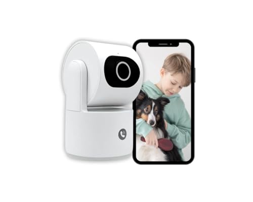 Konyks Camini Care 2 Überwachungskamera für den Innenbereich, WiFi, 3 MP, Videoanruftaste und integrierte Sirene, Smartphone-Benachrichtigungen, Bewegungserkennung und Geräuschentwicklung | kompatibel von Konyks