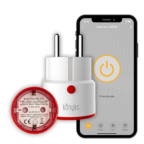 Konyks Priska Max 3 EU WiFi + BT, erweiterte Funktionen V3, 16A, Verbrauchsmesser, kompatibel mit Alexa und Google Home & Tuya Konyks Priska Max 3 EU WiFi + BT, erweiterte Funktionen V3, 16A, Verbrauchsmesser, kompatibel mit Alexa und Google Home & Tuya von Konyks