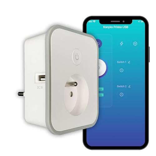 Konyks Smart Plug PRISKA USB Wi-Fi + BT 16A mit 2 USB-A-Anschlüssen + Verbrauchszähler Konyks Smart Plug PRISKA USB Wi-Fi + BT 16A mit 2 USB-A-Anschlüssen + Verbrauchszähler von Konyks