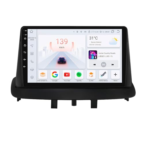 Android 12 Autoradio 9 Zoll Touchscreen 8-Kern Für Renault Megane 3 2008-2014 WiFi Wireless Android Auto & Wireless Carplay Bluetooth 4G+32G WiFi 4G GPS RDS AM/FM Rückfahrkamera von KooDux