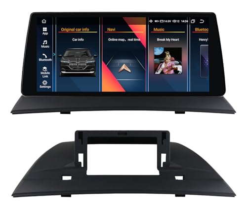 KooDux 10.33 inch Android 12 QLED Autoradio für BMW X3 E83 (2004–2010) ohne Original-Autobildschirm, unterstützt Carplay/Android Auto/Lenkradsteuerung/Kameraeingang vorne&hinten/BT5.0/4G-SIM/GPS/DSP von KooDux