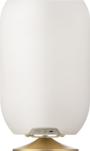 Kooduu Atmos Tragbare Lautsprecherlampe - Dimmbares LED-Licht, drahtloser Bluetooth-Lautsprecher mit integriertem Weinflaschenhalter - Innen- und Außendekoration, Messing von Kooduu