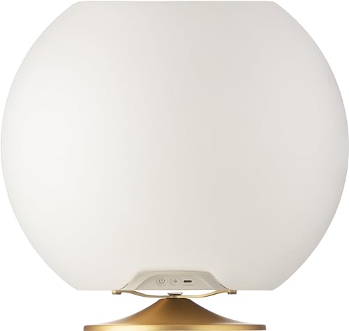 Kooduu Sphere Tragbare Lautsprecherlampe - Dimmbares LED-Licht, drahtloser Bluetooth-Lautsprecher mit integriertem Getränkehalter - Innen- und Außendekoration, Messing von Kooduu