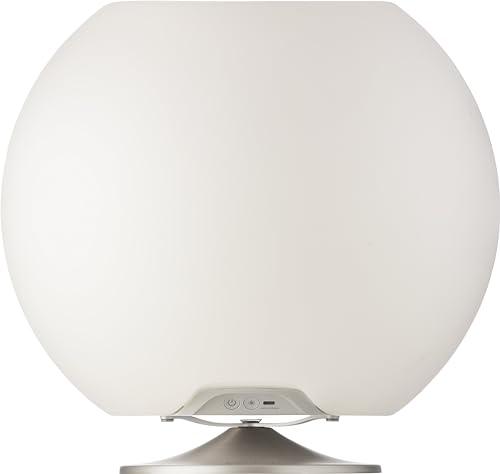 Kooduu Sphere Tragbare Lautsprecherlampe - Dimmbares LED-Licht, drahtloser Bluetooth-Lautsprecher mit integriertem Getränkehalter - Innen- und Außendekoration, gebürstetes Silber Kooduu Sphere Tragbare Lautsprecherlampe - Dimmbares LED-Licht, drahtloser Bluetooth-Lautsprecher mit integriertem Getränkehalter - Innen- und Außendekoration, gebürstetes Silber von Kooduu