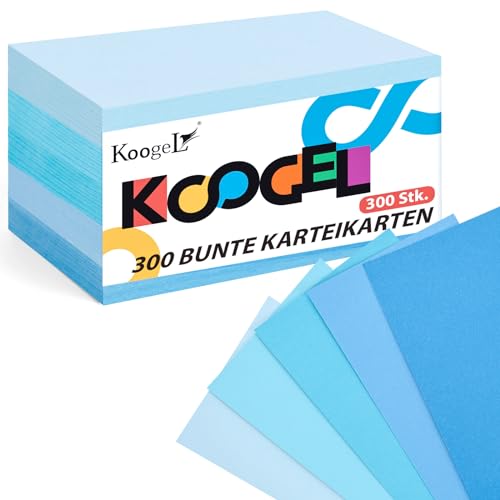 Koogel 300 Blatt Moderationskarten Blau, 12,5 x 7,5 cm Blanko Karteikarten 150g/㎡ für Vokabel Lernen Büro Schule Präsentation Moderation Koogel 300 Blatt Moderationskarten Blau, 12,5 x 7,5 cm Blanko Karteikarten 150g/㎡ für Vokabel Lernen Büro Schule Präsentation Moderation von Koogel