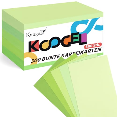 Koogel 300 Blatt Moderationskarten Grün, 12,5 x 7,5 cm Blanko Karteikarten 150g/㎡ für Vokabel Lernen Büro Schule Präsentation Moderation Koogel 300 Blatt Moderationskarten Grün, 12,5 x 7,5 cm Blanko Karteikarten 150g/㎡ für Vokabel Lernen Büro Schule Präsentation Moderation von Koogel