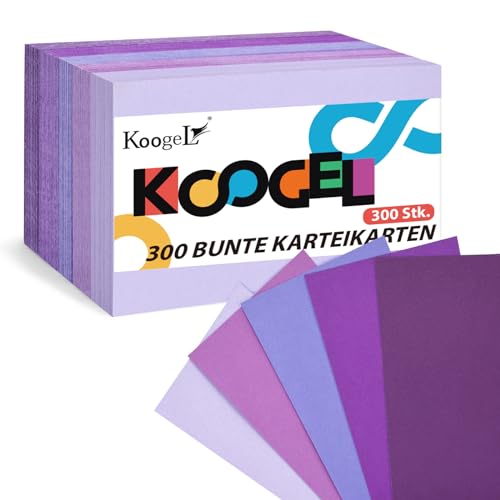 Koogel 300 Blatt Moderationskarten Lila, 12,5 x 7,5 cm Blanko Karteikarten 150g/㎡ für Vokabel Lernen Büro Schule Präsentation Moderation Koogel 300 Blatt Moderationskarten Lila, 12,5 x 7,5 cm Blanko Karteikarten 150g/㎡ für Vokabel Lernen Büro Schule Präsentation Moderation von Koogel