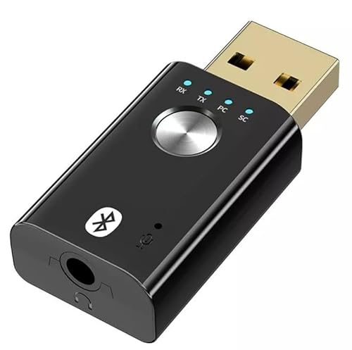 4-in-1 USB Bluetooth Transmitter/Empfänger mit Surround-Sound, 5.1 -Kanal, AUX-Eingang und Mikrofon und Zubehör, auf aktuellem BT-Ver 5.1 Standard von KoolKardz HiSpeed Storage Solutions