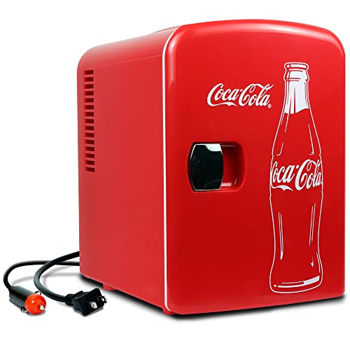 Coca-Cola KWC4 4 Liter/6 Can Portable Fridge/Mini Cooler for Food, Beverages, Skincare-Use at Home, Office, Dorm, Car, Boat-AC & DC Plugs Included, Red Coca-Cola KWC4 4 Liter/6 Can Portable Fridge/Mini Cooler for Food, Beverages, Skincare-Use at Home, Office, Dorm, Car, Boat-AC & DC Plugs Included, Red von Koolatron