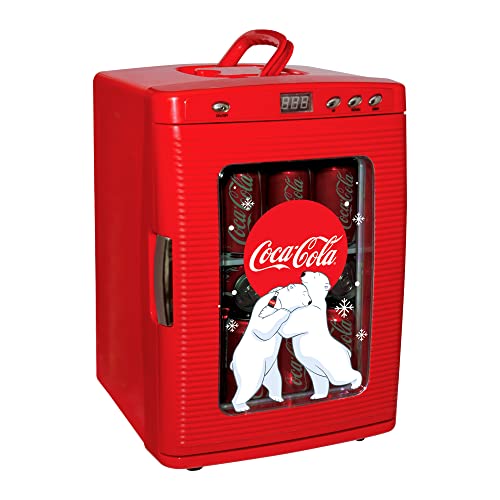 Coke Mini Kühlschrank für Schlafzimmer 25L Kühlbox 28 Dose Tisch-Getränkekühlschrank mit Sichtfenster & LED-Licht für Getränke RV Camping Car & Travel 12v Tragbarer Kühler Wärmer von Coca-Cola, Rot Coke Mini Kühlschrank für Schlafzimmer 25L Kühlbox 28 Dose Tisch-Getränkekühlschrank mit Sichtfenster & LED-Licht für Getränke RV Camping Car & Travel 12v Tragbarer Kühler Wärmer von Coca-Cola, Rot von Koolatron