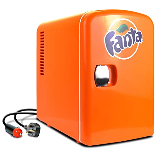 Fanta Mini-Kühlschrank für Schlafzimmer 4L Kleiner Kühlschrank 6 Dosen Tischkühlschrank für Hautpflege Lebensmittel Getränke Home Auto & Reise 12V Tragbarer Kühler Wärmer von Coca-Cola, Orange Fanta Mini-Kühlschrank für Schlafzimmer 4L Kleiner Kühlschrank 6 Dosen Tischkühlschrank für Hautpflege Lebensmittel Getränke Home Auto & Reise 12V Tragbarer Kühler Wärmer von Coca-Cola, Orange von Koolatron
