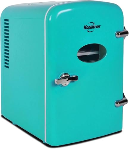 Koolatron Retro-Mini kÃhlschrank 4 Liter 6 Dosen kleiner kühlschrank Kühlschrank für Schlafzimmer (Aqua) Koolatron Retro-Mini kÃhlschrank 4 Liter 6 Dosen kleiner kühlschrank Kühlschrank für Schlafzimmer (Aqua) von Koolatron