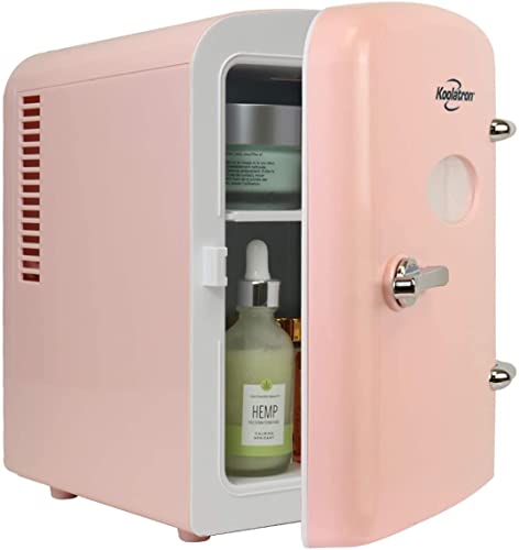 Koolatron Retro-Mini kÃhlschrank 4 Liter 6 Dosen kleiner kühlschrank Kühlschrank für Schlafzimmer (Rosa) von Koolatron