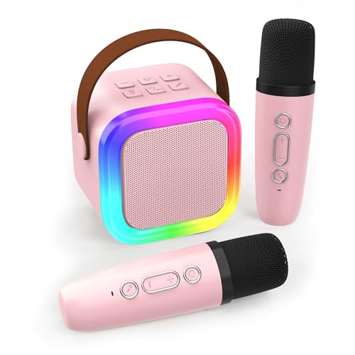 Koolcover Karaoke-Maschine für Kinder Erwachsene, tragbare Kinder-Karaoke-Lautsprecher mit 2 drahtloses Mikrofon, Geschenke für Mädchen im Alter von 4, 5, 6, 7, 8, 9, 10, 12 +Jahr alt Geburtstagsparty Koolcover Karaoke-Maschine für Kinder Erwachsene, tragbare Kinder-Karaoke-Lautsprecher mit 2 drahtloses Mikrofon, Geschenke für Mädchen im Alter von 4, 5, 6, 7, 8, 9, 10, 12 +Jahr alt Geburtstagsparty von Koolcover