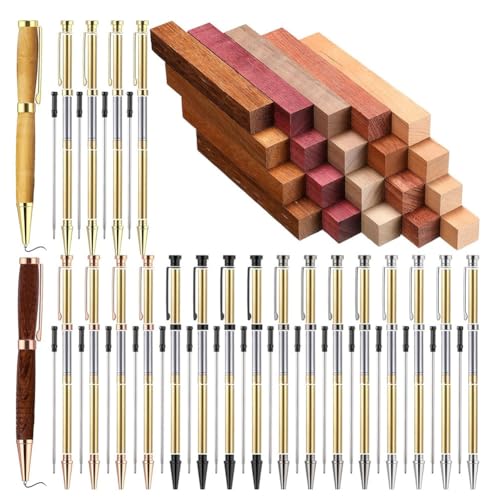 Koolenry 10 Sets Von Holzdrehstift-Kit 7mm Slim Pen Kit mit Nachfüllungen und Holzstiften für die Drechselbank Koolenry 10 Sets Von Holzdrehstift-Kit 7mm Slim Pen Kit mit Nachfüllungen und Holzstiften für die Drechselbank von Koolenry