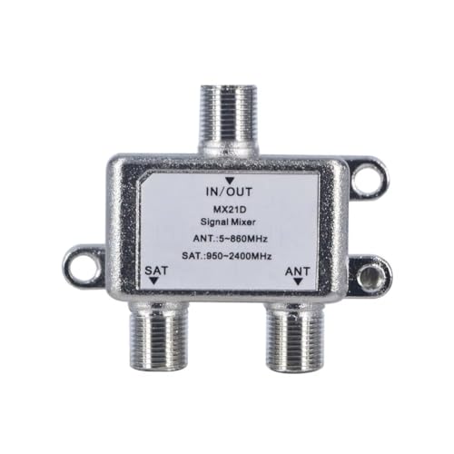 Koolenry 2-Wege-TV-Antennen-Satelliten-Splitter TV-Signal-Satelliten-SAT-Koaxial-Diplexer TV-Signal-Mischer Koolenry 2-Wege-TV-Antennen-Satelliten-Splitter TV-Signal-Satelliten-SAT-Koaxial-Diplexer TV-Signal-Mischer von Koolenry