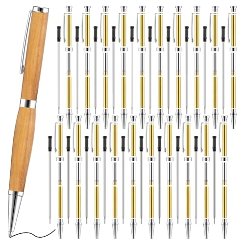 Koolenry 20 Stück 7mm Slim Pen Set mit Nachfüllungen - Holzdrehstift-Set für DIY, Kupfer, Lehrer, Schüler von Koolenry