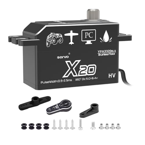 Koolenry 20KG-PWM-Digitaler Bürstenloser Servomotor mit Vollem Metallgetriebe, Großem Drehmoment und Flachem Profil für RC-Auto 1/8 1/10. Koolenry 20KG-PWM-Digitaler Bürstenloser Servomotor mit Vollem Metallgetriebe, Großem Drehmoment und Flachem Profil für RC-Auto 1/8 1/10. von Koolenry