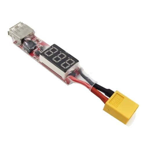 Koolenry 2S-6S Lithium-Batterie-Ladewandler XT60 Stecker mit Spannungsanzeige für Batterien und Fernsteuerung von Koolenry