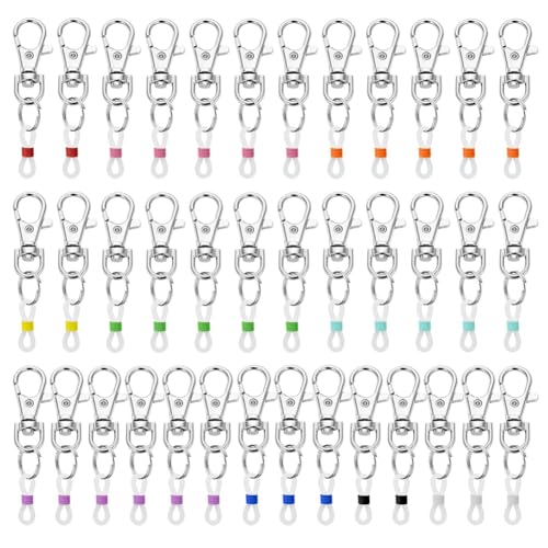 Koolenry 40er-Pack Stifthalter für Schlüsselbänder, Zubehör für Einziehbare Rollen, Silikonclips mit Karabinerverschlüssen, Mini-Stiftclips Koolenry 40er-Pack Stifthalter für Schlüsselbänder, Zubehör für Einziehbare Rollen, Silikonclips mit Karabinerverschlüssen, Mini-Stiftclips von Koolenry