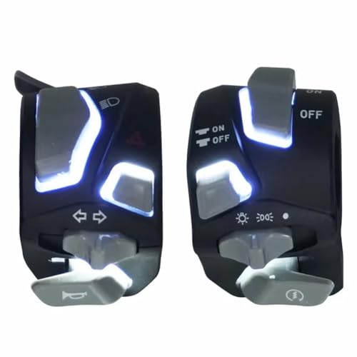 Koolenry 7/8 22 mm Universal Motorrad -Lenkschalter mit LED für Scheinwerfer-, Horn- und Blinkerregelung Koolenry 7/8 22 mm Universal Motorrad -Lenkschalter mit LED für Scheinwerfer-, Horn- und Blinkerregelung von Koolenry