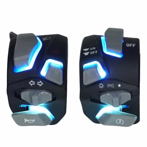 Koolenry 7/8'' 22mm Universal Motorrad Lenker Schalter mit Scheinwerfer Warnblinkschalter mit Blinklichtsignal Blau Koolenry 7/8'' 22mm Universal Motorrad Lenker Schalter mit Scheinwerfer Warnblinkschalter mit Blinklichtsignal Blau von Koolenry