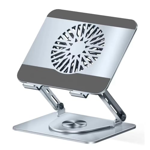 Koolenry Notebook-Halter Laptop-Ständer Einstellbarer Lüfter 360° Rotation Universal Dual Silber Koolenry Notebook-Halter Laptop-Ständer Einstellbarer Lüfter 360° Rotation Universal Dual Silber von Koolenry
