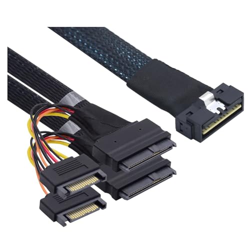 Koolenry PCI-E Slimline SAS SFF-8654 8i zu Dual SFF-8639 U.2 NVME SSD Kabel mit SATA-Stromversorgung. Hohe Datenübertragungsgeschwindigkeit. PCI-E Slimline SAS Alles Inklusive, Tropfsicher, 1m. Koolenry PCI-E Slimline SAS SFF-8654 8i zu Dual SFF-8639 U.2 NVME SSD Kabel mit SATA-Stromversorgung. Hohe Datenübertragungsgeschwindigkeit. PCI-E Slimline SAS Alles Inklusive, Tropfsicher, 1m. von Koolenry