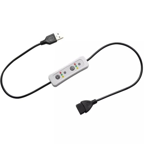 Koolenry USB-Kabel 0,5H/1,5H/3H Timing 3-Gang-Steuerung für USB-Deckenlüfter USB LED-Lichtlampe Koolenry USB-Kabel 0,5H/1,5H/3H Timing 3-Gang-Steuerung für USB-Deckenlüfter USB LED-Lichtlampe von Koolenry