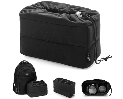 Koolertron Kamera Schutztasche wasserdichte Shockproof Gepolsterte Phototaschen Kamerataschen mit Gepolsterter Einsatz für Sony Canon Nikon DSLR Erschossen oder Flash Light (Schwarz) von Koolertron