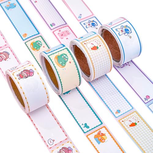 240 Stücke Namensschild Aufkleber, Multithema Namen Etiketten Sticker Selbstklebende Bunte Grenz Name Tag Stickers für Schule, Büro, Parteien, Küche, Kinder Kleidung (Rollen) von Koonafy