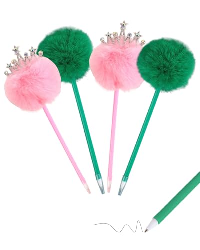 Koongso Flauschige Stifte mit Bommelspitze, Hexenparty-Dekoration, 4 Stück, rosa und grün, mit Pompon-Aufsatz, für Halloween, Geburtstag, Party, Mädchen, Schulbelohnungen Koongso Flauschige Stifte mit Bommelspitze, Hexenparty-Dekoration, 4 Stück, rosa und grün, mit Pompon-Aufsatz, für Halloween, Geburtstag, Party, Mädchen, Schulbelohnungen von Koongso