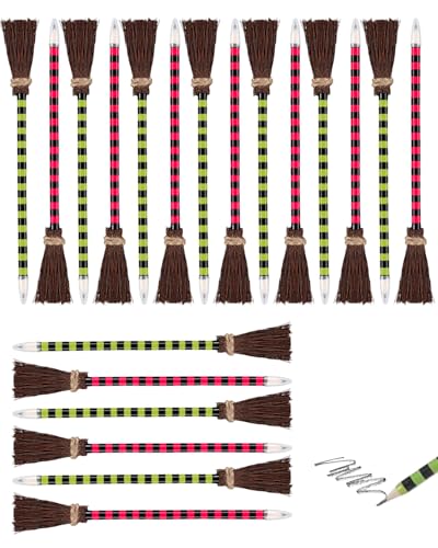 Koongso Hexenbesen Bleistifte für Halloween, Zauberer, Partyzubehör, rosa und grün, Hexenbesen, Schule, Bürobedarf, 20 Stück Koongso Hexenbesen Bleistifte für Halloween, Zauberer, Partyzubehör, rosa und grün, Hexenbesen, Schule, Bürobedarf, 20 Stück von Koongso