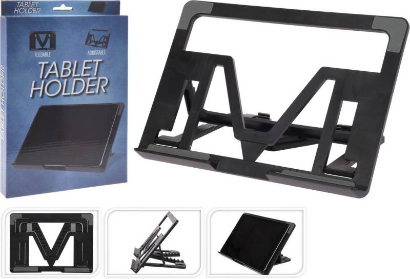 Koopman Schwarz Tablet-Ständer, (1-tlg., Universell, Tablet-Halterung, Tablet-Halter, Kunststoff, Klappbar) von Koopman