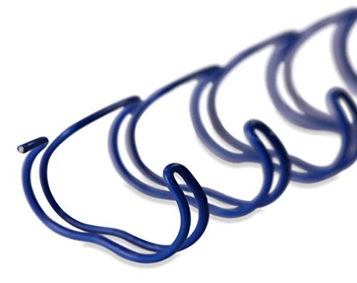 Drahtbinderücken für Bindungen 2:1 (23 Ringe), 22,2 mm, 50 Stück, BLAU, für ca. 170 Seiten - für Ringbindungen von Kopierladen Karnath GmbH