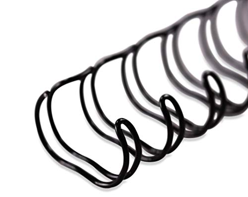 Drahtbinderücken für Bindungen 3:1 (34 Ringe), 6,4 mm, 100 Stück, SCHWARZ, für ca. 45 Seiten - für Ringbindungen von Kopierladen Karnath GmbH